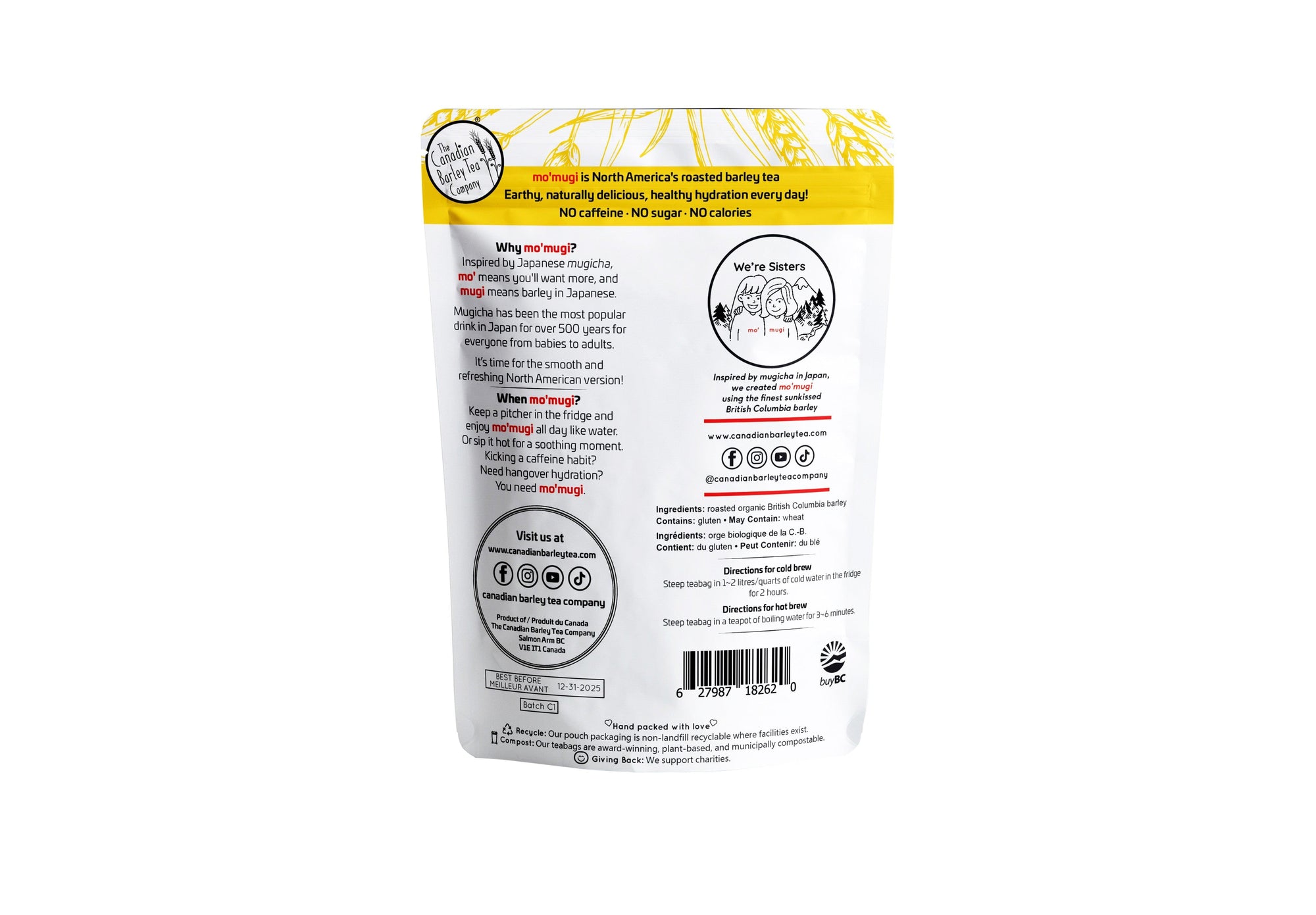Classic mo'mugi Case of 12 with FREE SHIPPING - The Canadian Barley Tea Company®